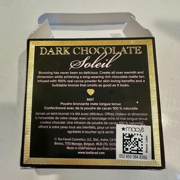 Too Faced Chocolate Soleil Matte Bronzer Full Size 8g / .28oz New In Box - Picture 5 of 5